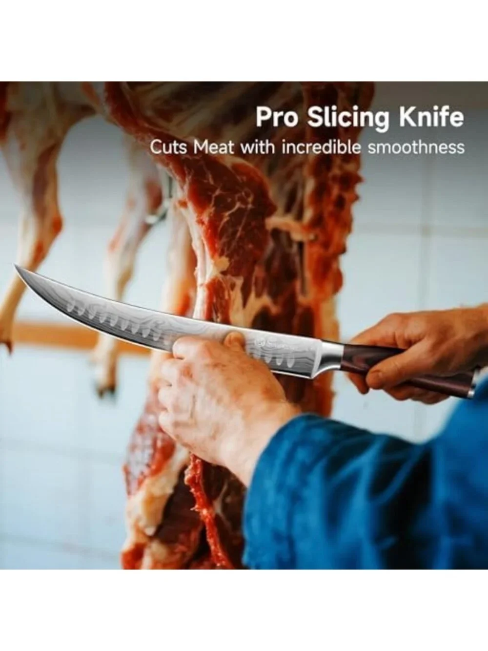 BBQ Butcher Knife & Meat Fork Set for Perfect Meat Slicing & Carving